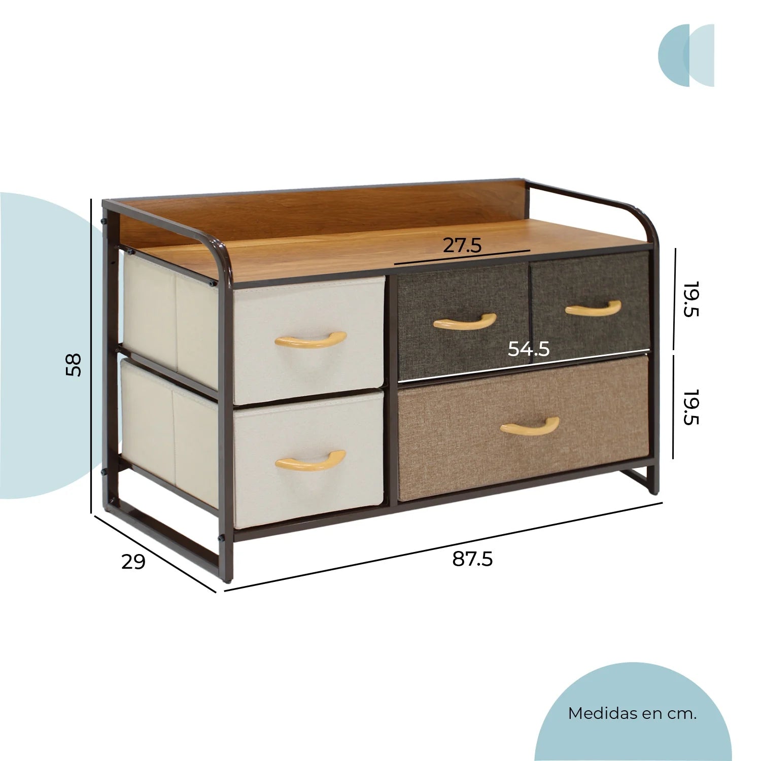 Credenza Rowan 5 Cajones